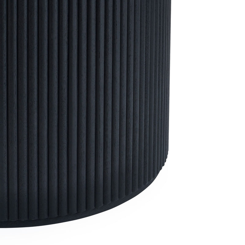 Wooden panel with a ribbed texture on a white background