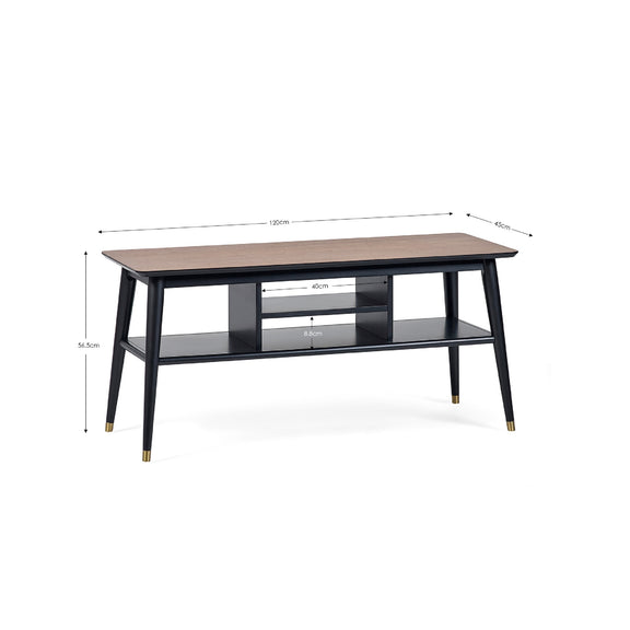Coffee table with dimensions on a white background