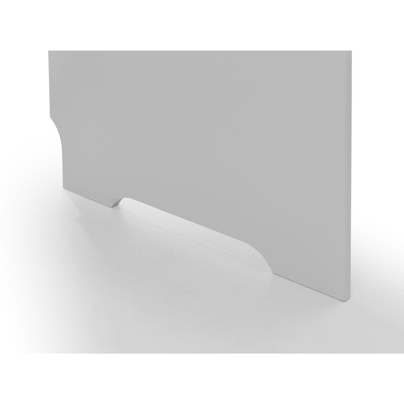 White wall-mounted shelf on a white background
