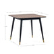 Dining table with dimensions labeled on a white background