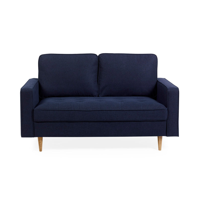 Navy blue sofa on a white background