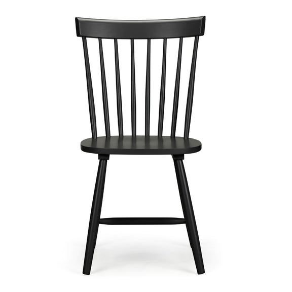 Black wooden chair on a white background
