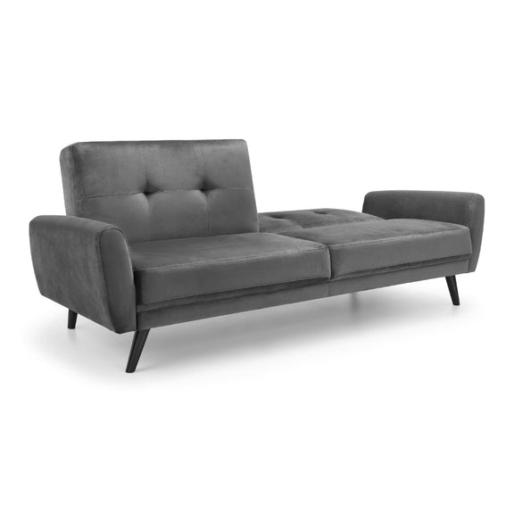 Gray sofa with a chaise lounge on a white background