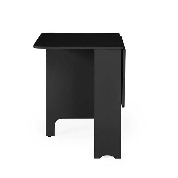 Black side table on a white background