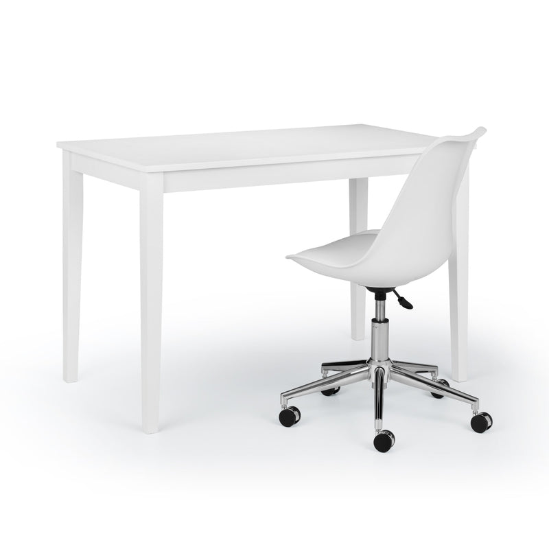 White office chair and desk on a white background
