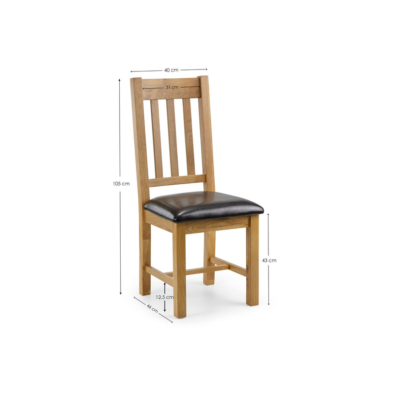 Wooden chair with a black cushion on a white background