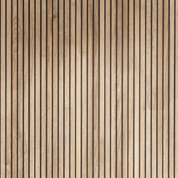 Wooden panel with vertical slats