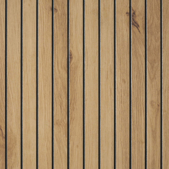 Wooden panel with horizontal slats