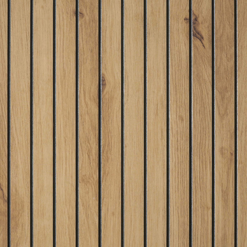 Wooden panel with horizontal slats