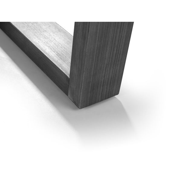 Close-up of a dark wood frame corner on a white background