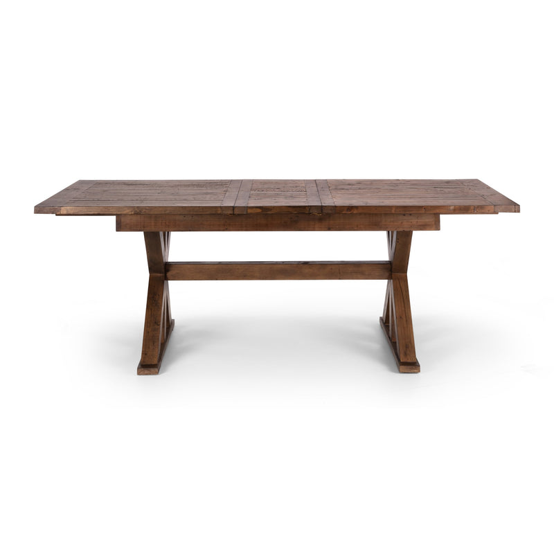 Wooden dining table on a white background