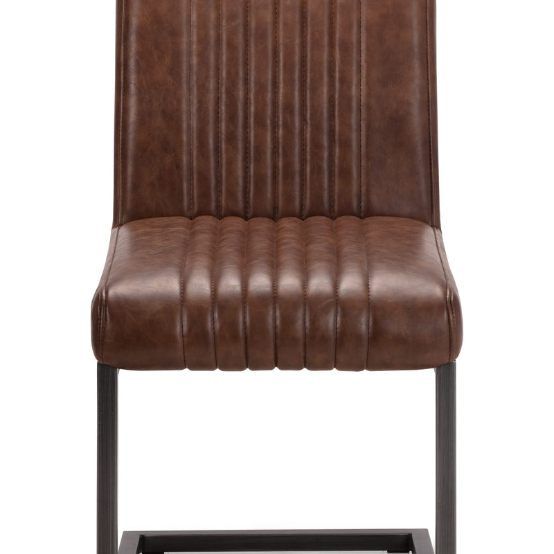 Brown leather chair with a white background