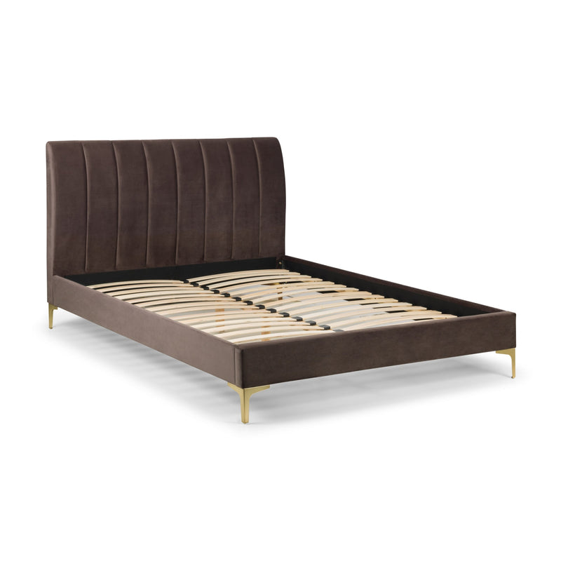 Green bed frame on a white background