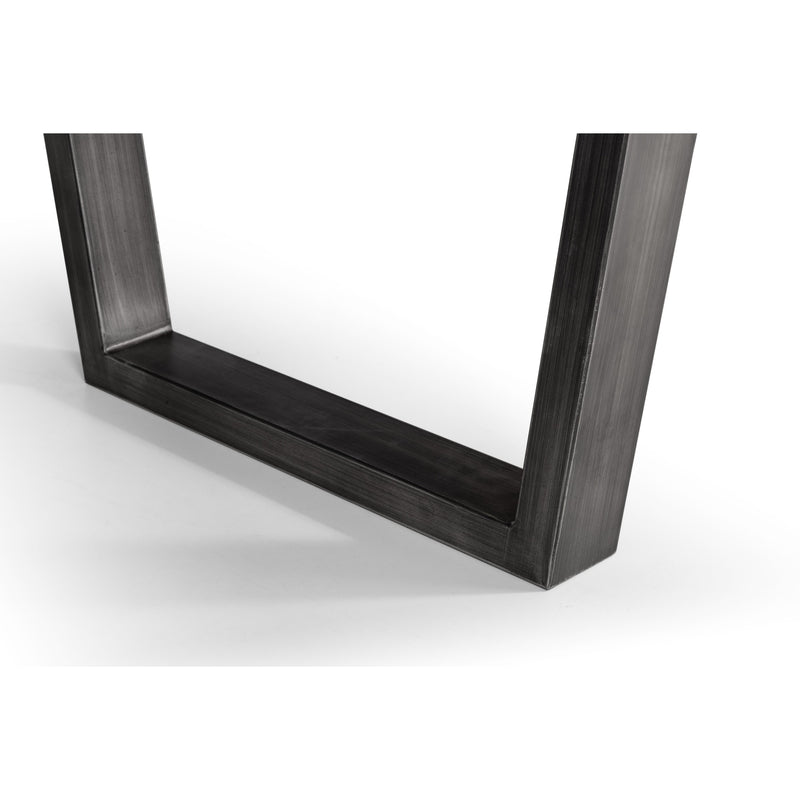 Black metal shelf on a white background