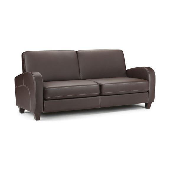 Brown leather sofa on a white background