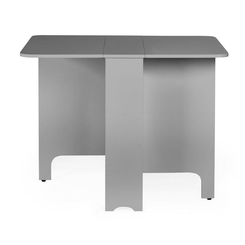 Gray drop-leaf table on a white background