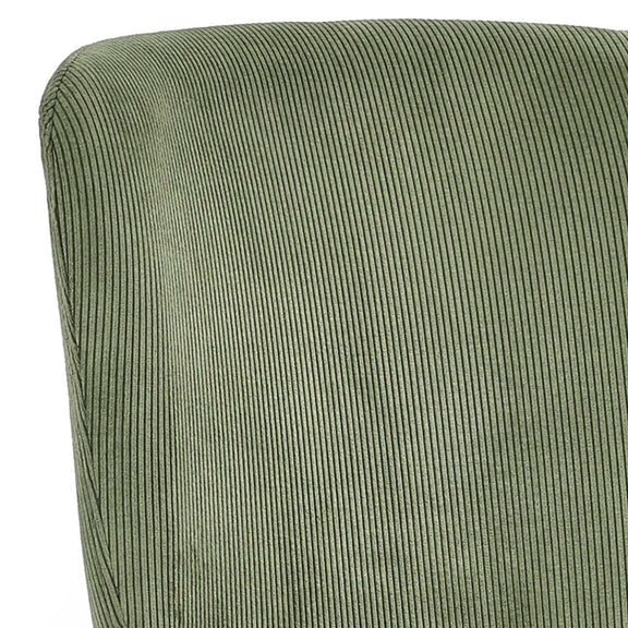 Close-up of a green textured chair backrest on a white background