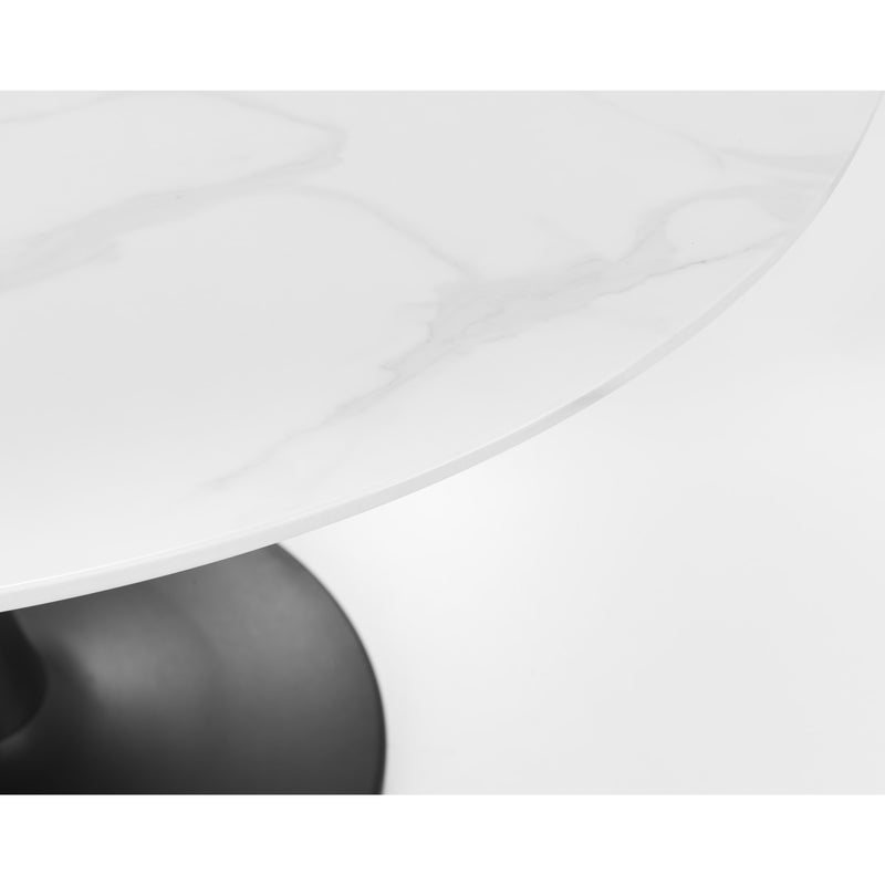 Close-up of a white lampshade with a black base on a white background