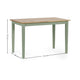 Dining table with dimensions on a white background