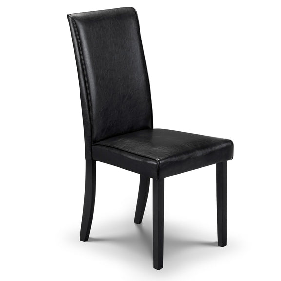 Black leather chair on a white background
