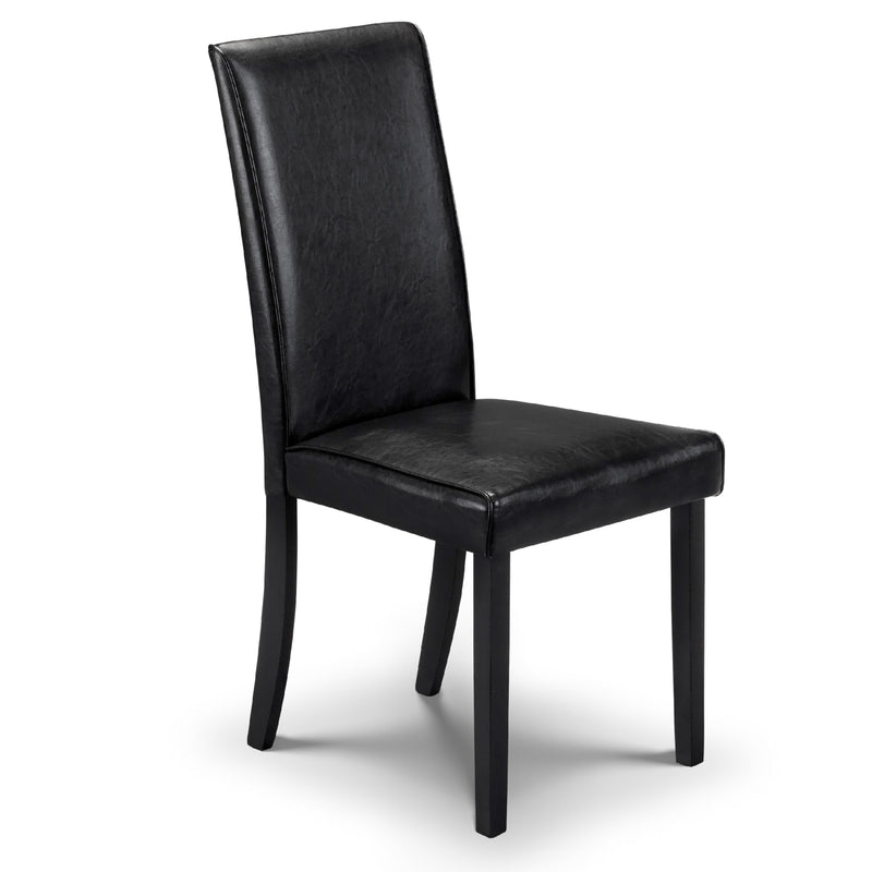 Black leather chair on a white background