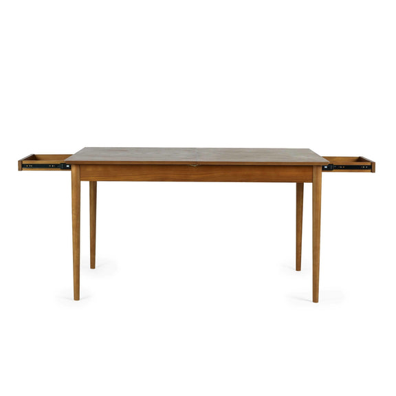 Wooden desk with a white background