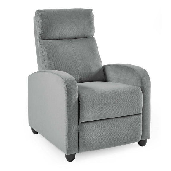 Gray recliner chair on a white background