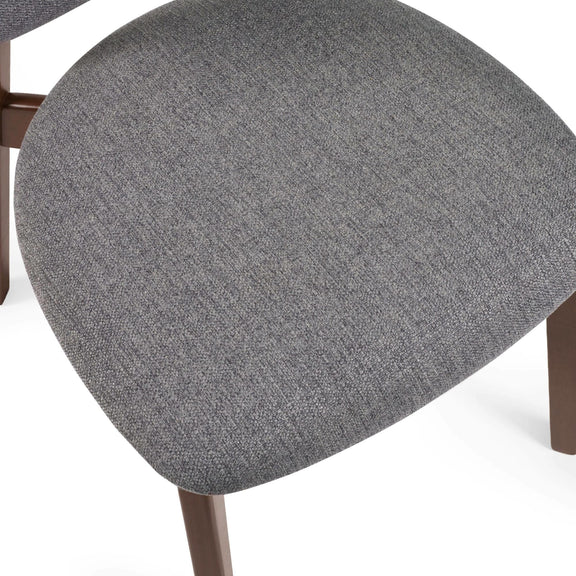 Gray upholstered chair seat on a white background