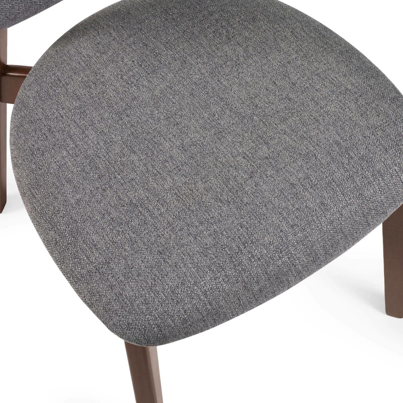 Gray upholstered chair seat on a white background