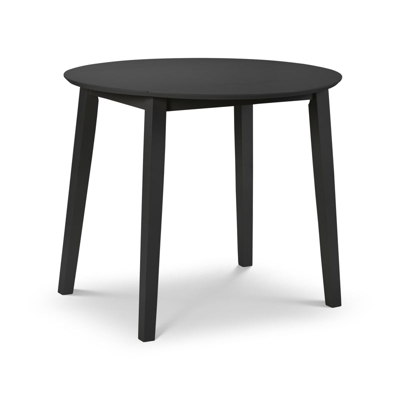 Black round table on a white background