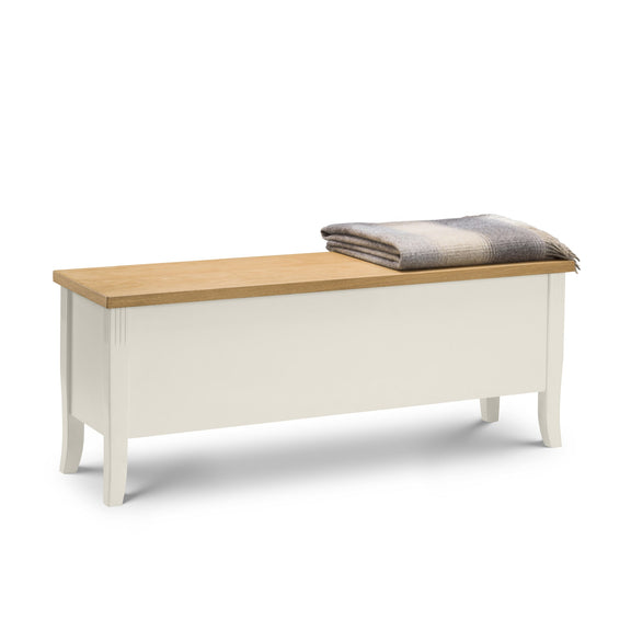 Wooden bench with a white base on a white background