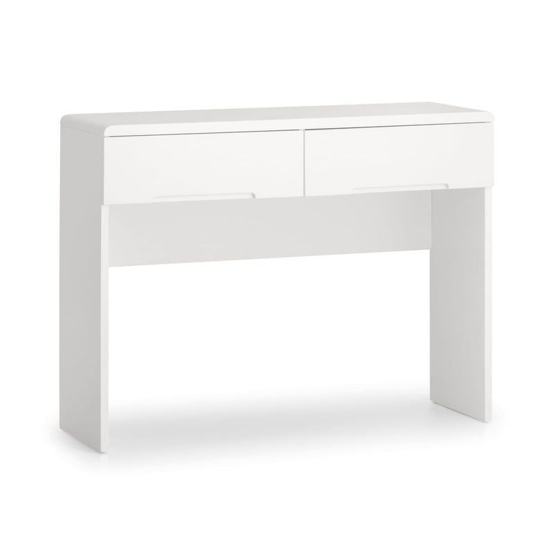 White desk with a glossy finish on a white background