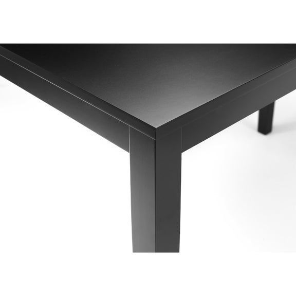 Black rectangular table on a white background