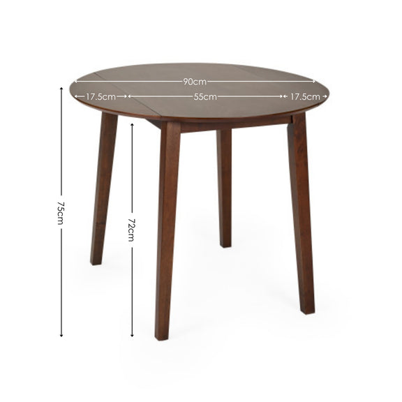 Round table with dimensions labeled on a white background