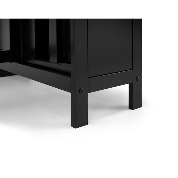 Black wooden cabinet on a white background