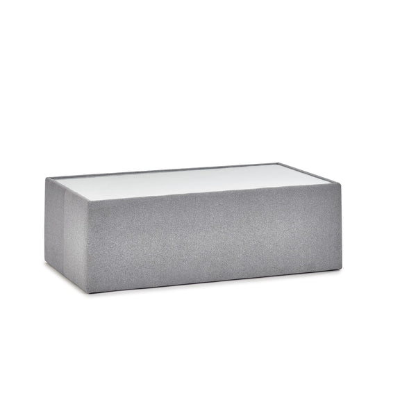 Rectangular gray planter box on a white background