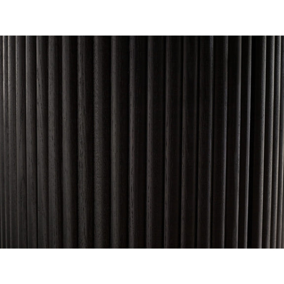 Close-up of black pleated fabric texture