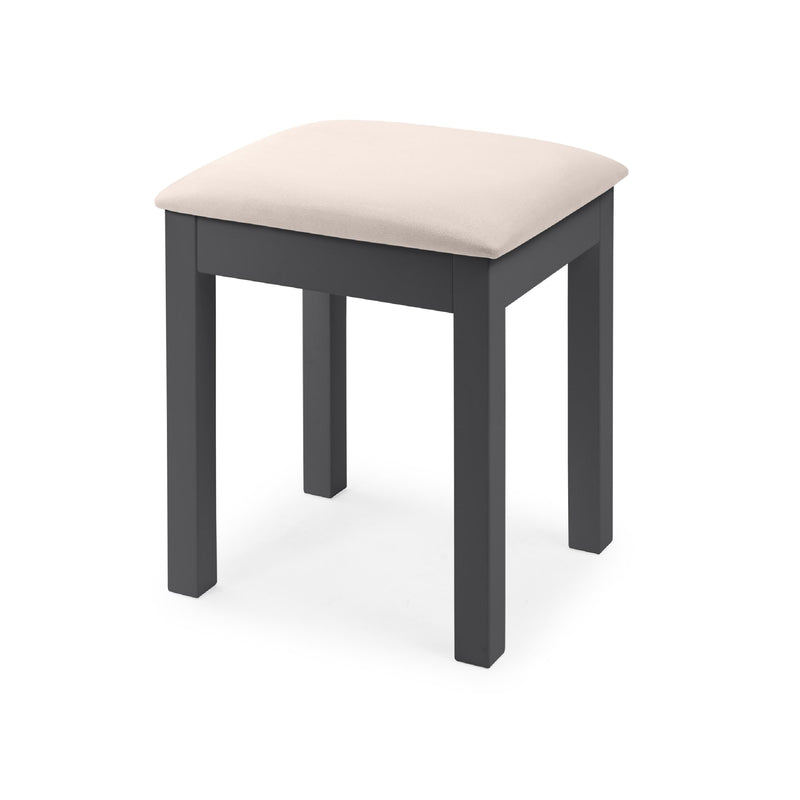 Stool with a beige cushion on a white background