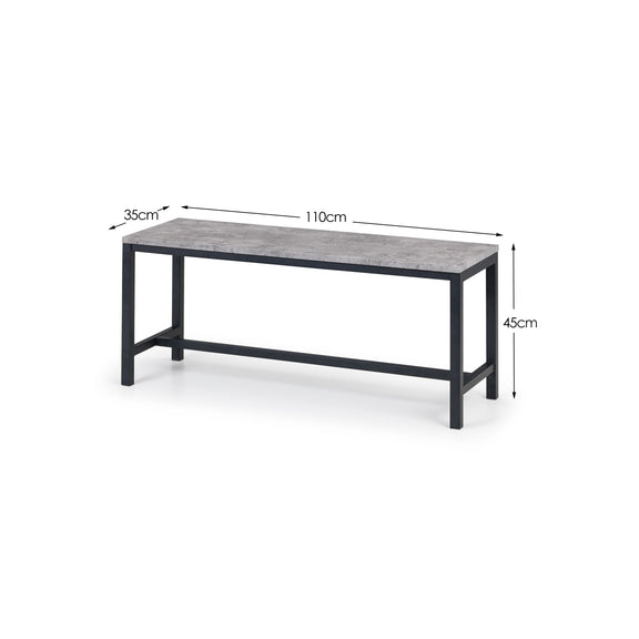 Table with dimensions labeled on a white background