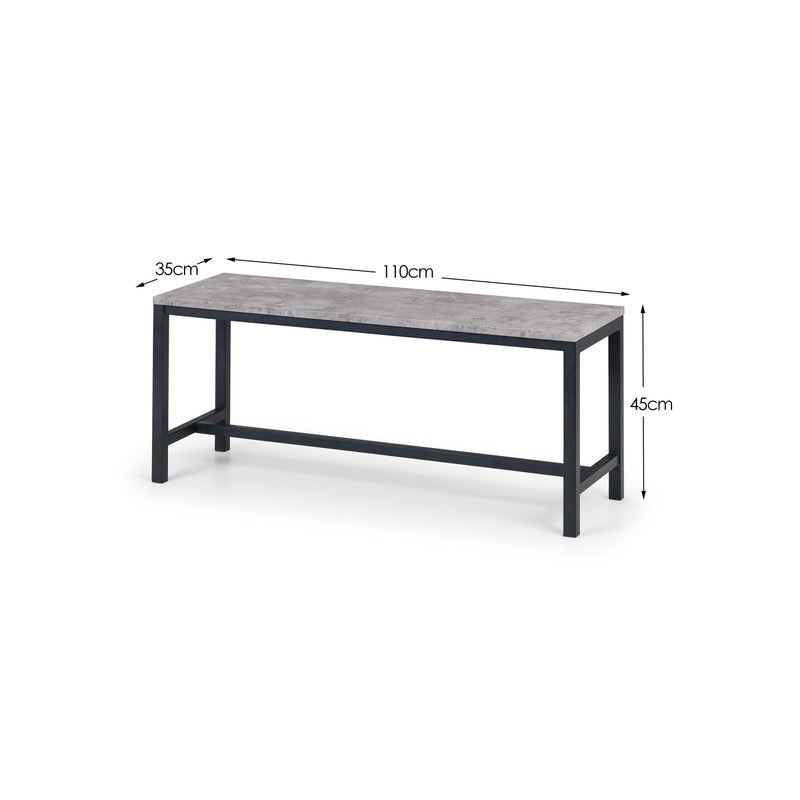 Table with dimensions labeled on a white background