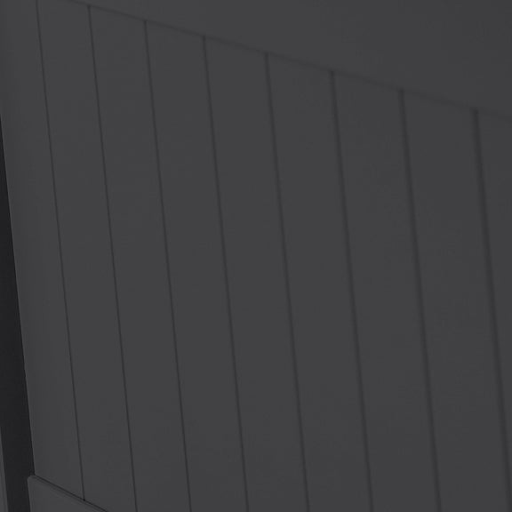 Close-up of a dark gray wooden panel