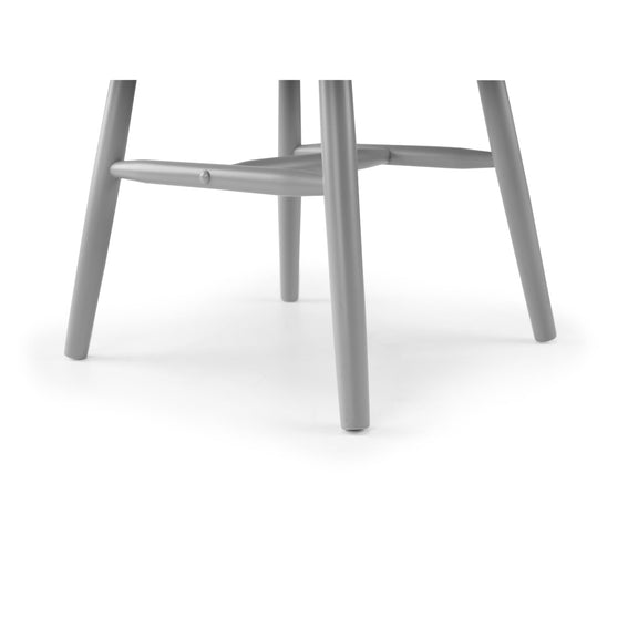 Gray metal chair on a white background