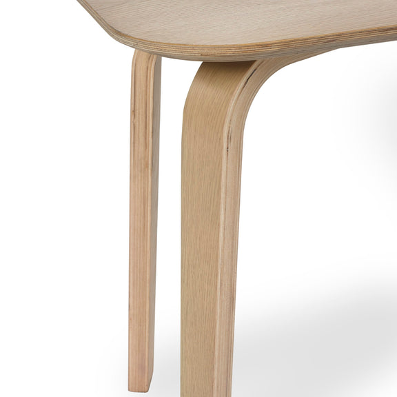 Wooden table leg on a white background