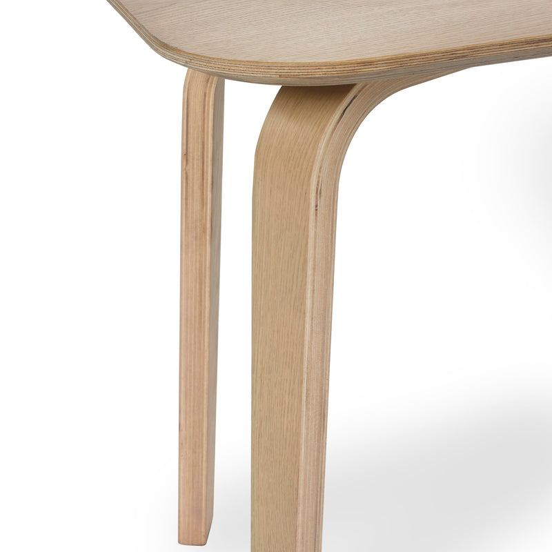 Wooden table leg on a white background