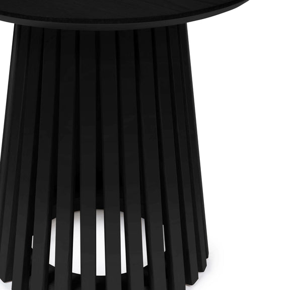 Black stool with a minimalist design on a white background