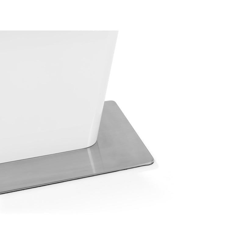 Metallic silver desk mat on a white background
