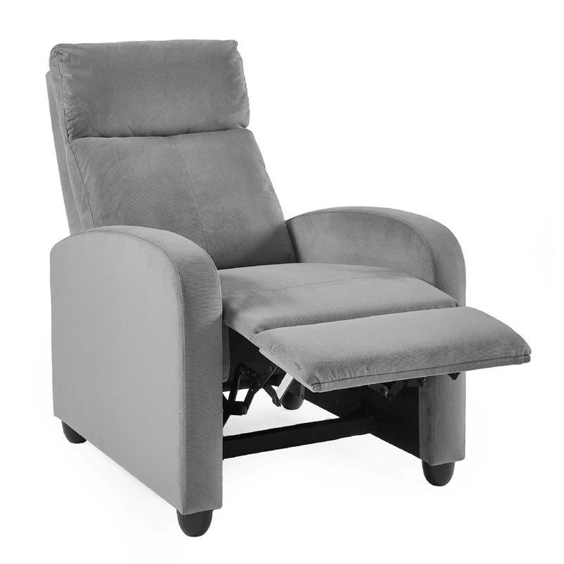 Gray recliner chair on a white background