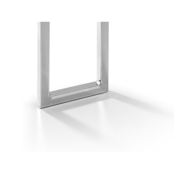 Silver metal frame on a white background