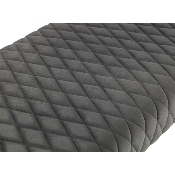 Gray quilted mattress cover on a white background