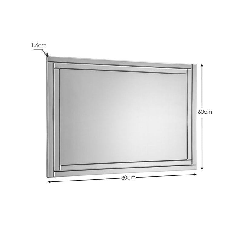 Deco 60cm Frameless Wall Mirror - Glass Finish